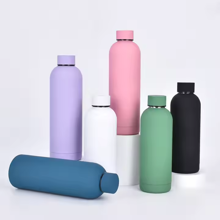 304 Stainless Steel Vacuum Double-Layer Thermos Cup Cross-Border Small Mouth Sports Outdoor Frosted Water Bottle