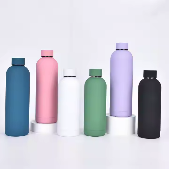 304 Stainless Steel Vacuum Double-Layer Thermos Cup Cross-Border Small Mouth Sports Outdoor Frosted Water Bottle