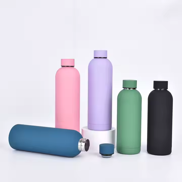 304 Stainless Steel Vacuum Double-Layer Thermos Cup Cross-Border Small Mouth Sports Outdoor Frosted Water Bottle