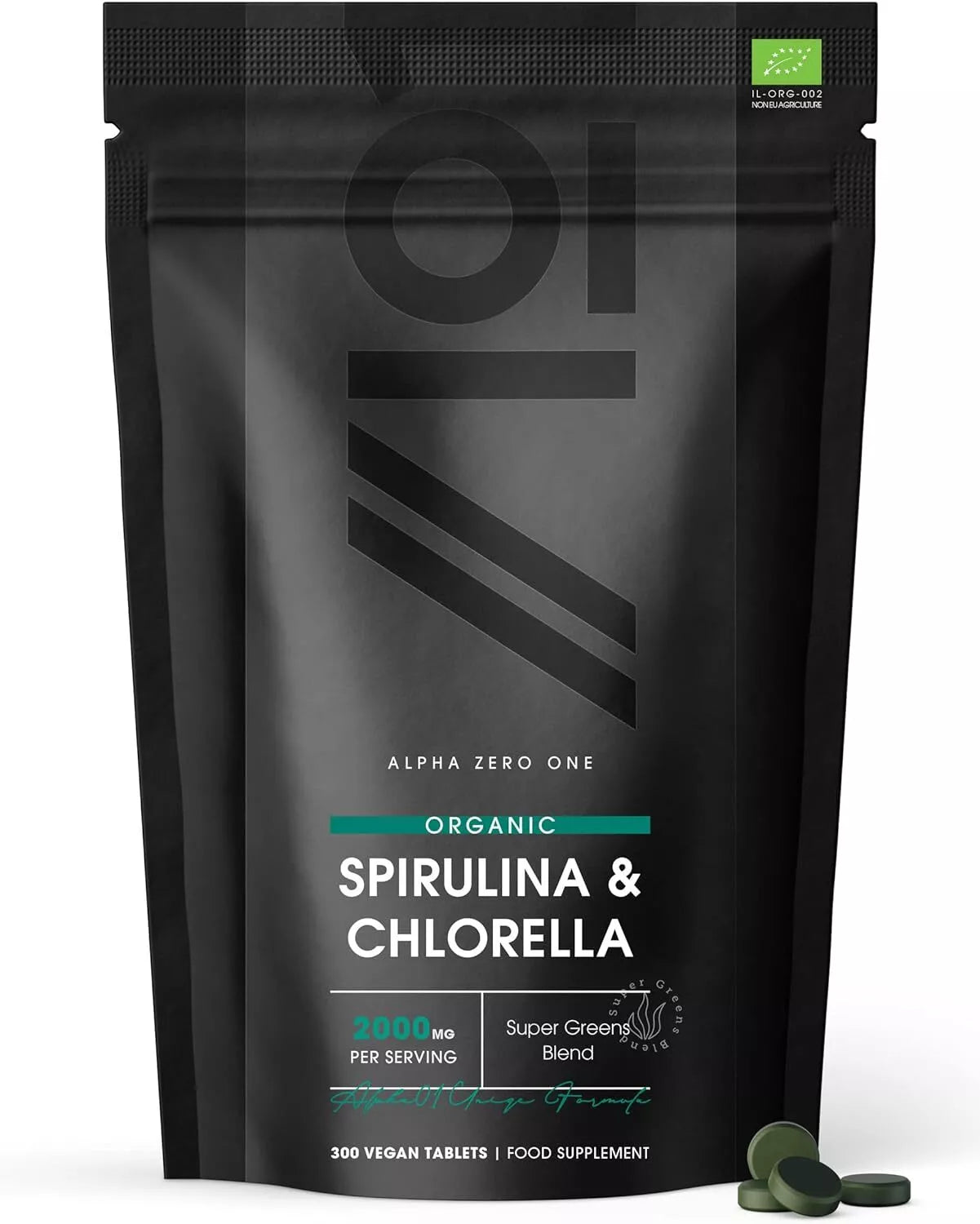 ORGANIC Spirulina & Chlorella 2,000mg or Spirulina 1,000mg x 300 SUPERFOOD DETOX