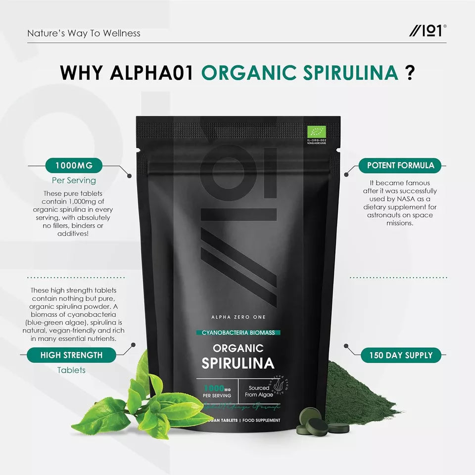 ORGANIC Spirulina & Chlorella 2,000mg or Spirulina 1,000mg x 300 SUPERFOOD DETOX